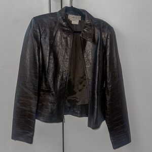 100% leather crock embossed jacket